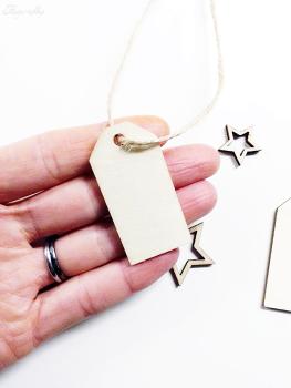 Holzschild mit Juteschnur Auswahl Stern